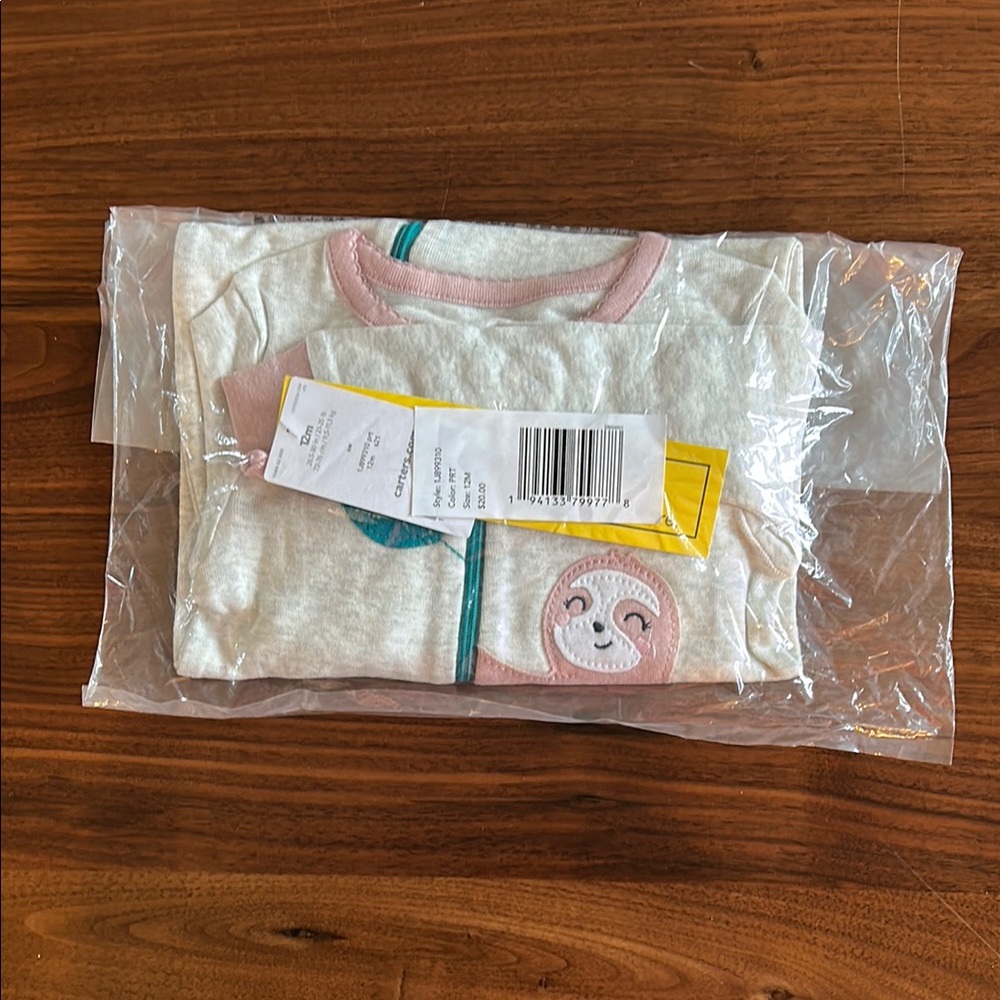 Carter's Cream and Pink Kids Pajama Set